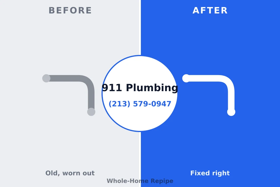 Before and after: plumbing company Tea, SD